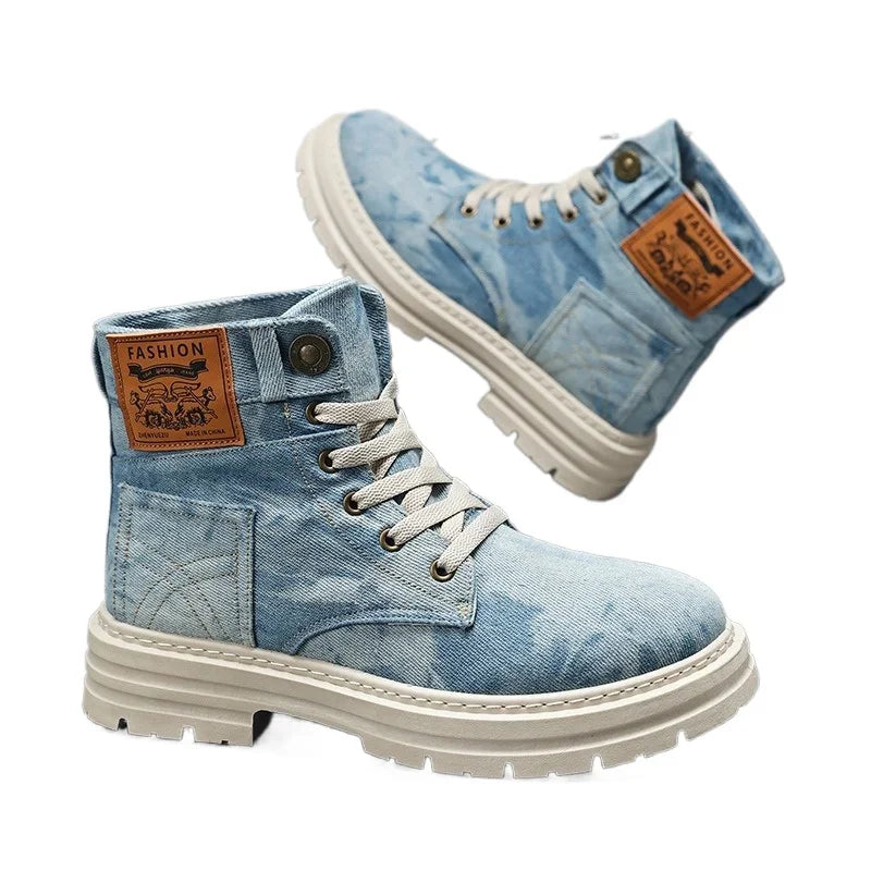 YBQJOO Women's Canvas Ankle Boots – Lace-Up Winter Style Ankle Boots Axl