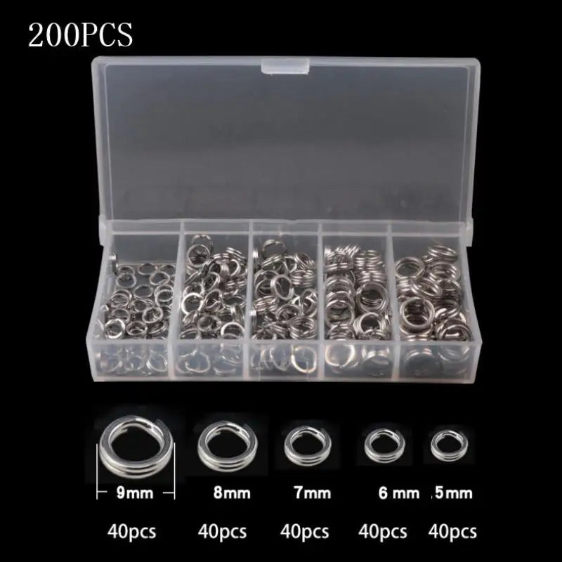 200 Pcs Stainless Steel Fishing Split Rings – Lure Connector Set Fishing Split Rings Axl