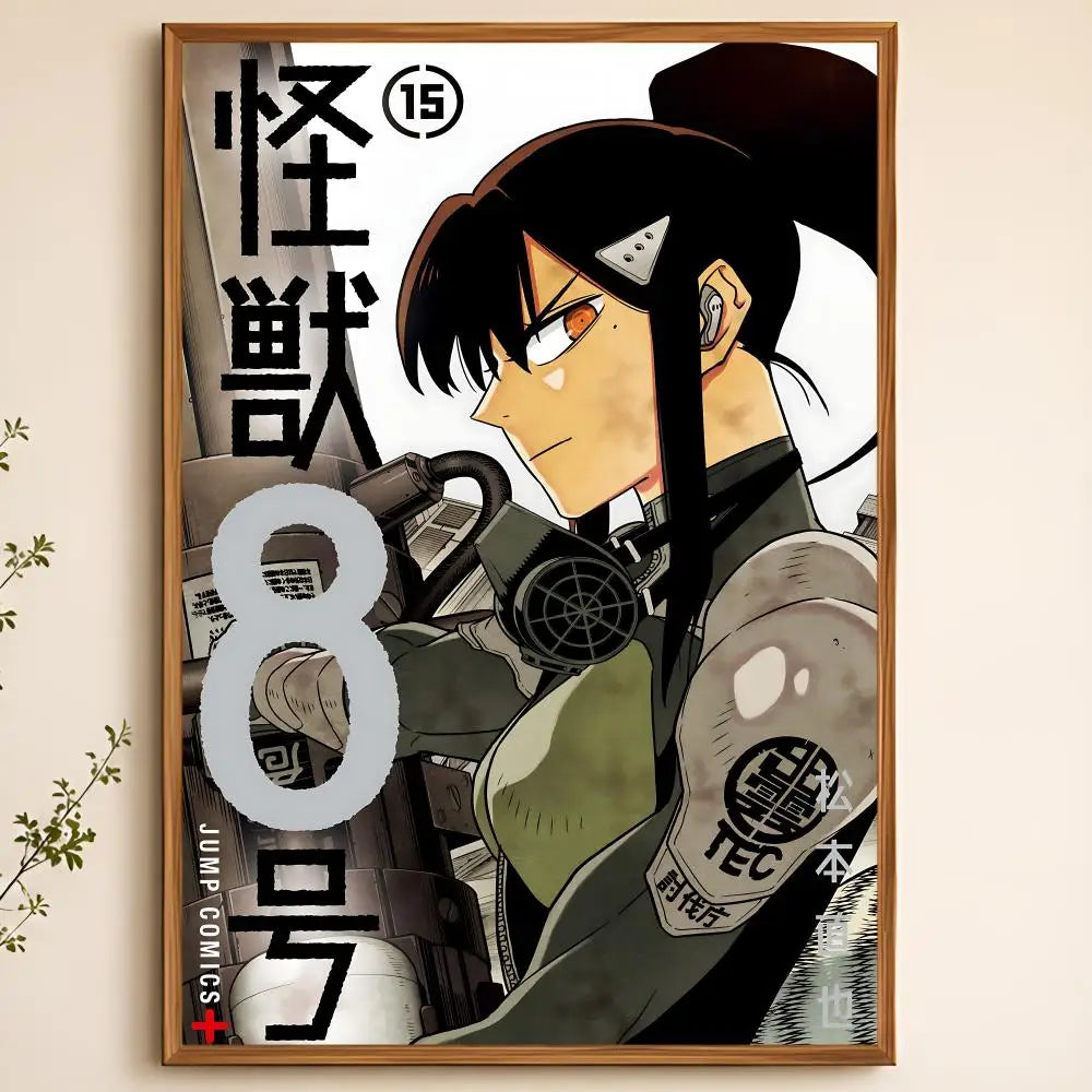 Kaijuu 8-Gou Anime Poster – Waterproof Self-Adhesive Wall Art Anime Wall Poster Axl White01 15X20cmNoframe