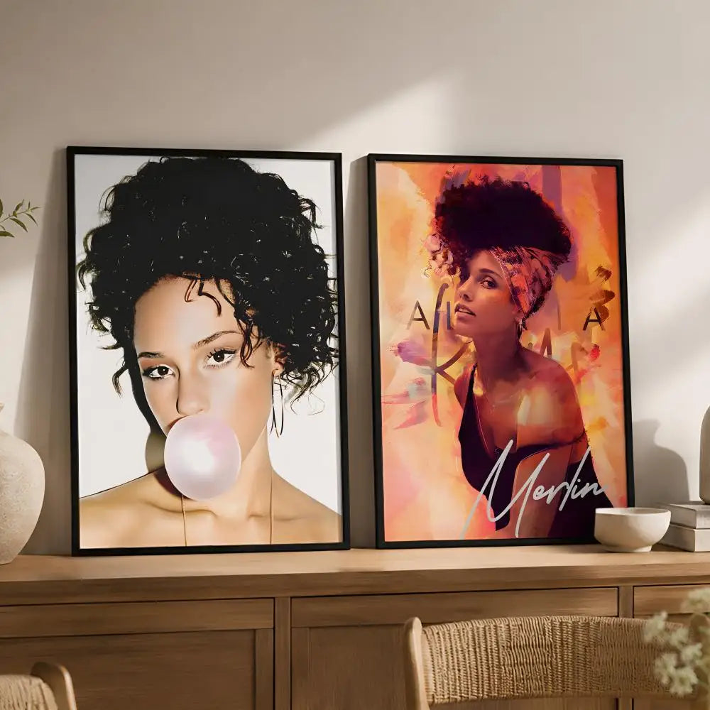 Alicia Keys HD Peel-and-Stick Waterproof Wall Poster Wall Art Poster Axl