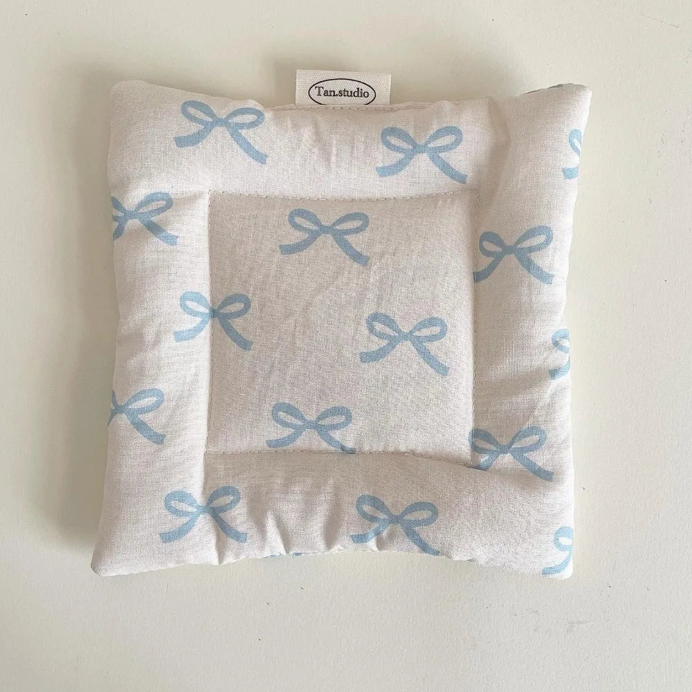 Korean Bow Cotton Coaster – Double-Sided Fabric Mat & Key Tray Cotton Coaster Mat Axl 6