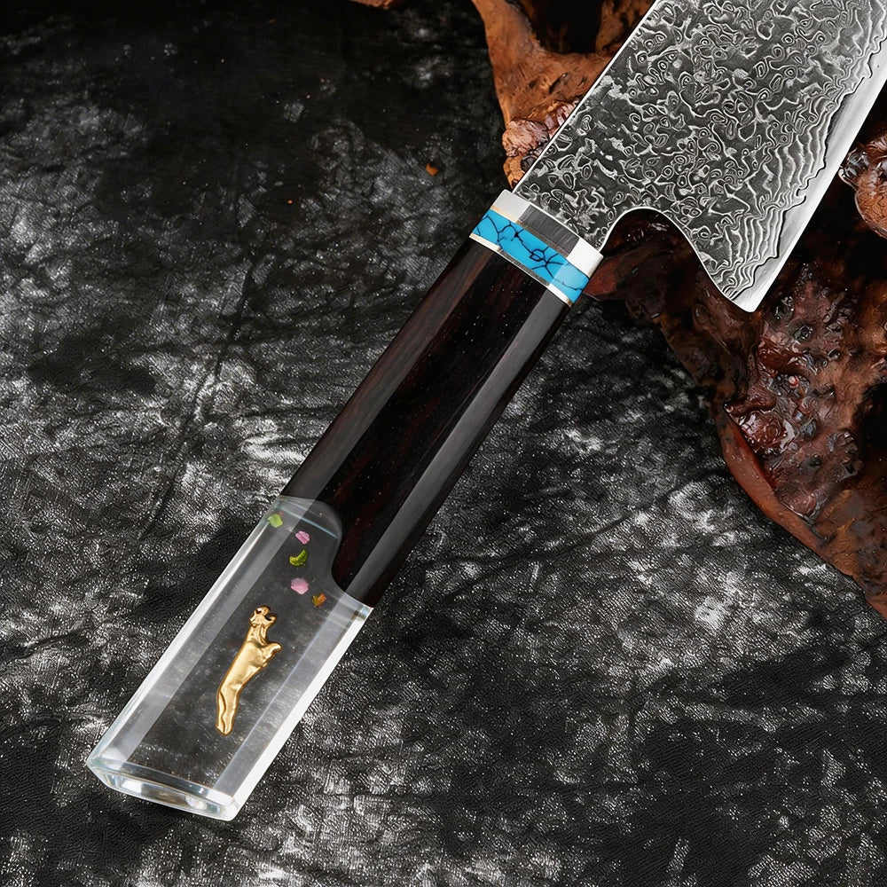 XITUO Damascus 8" Kiritsuke Chef Knife – Hand Forged Carbon Steel Damascus Chef Knife Axl