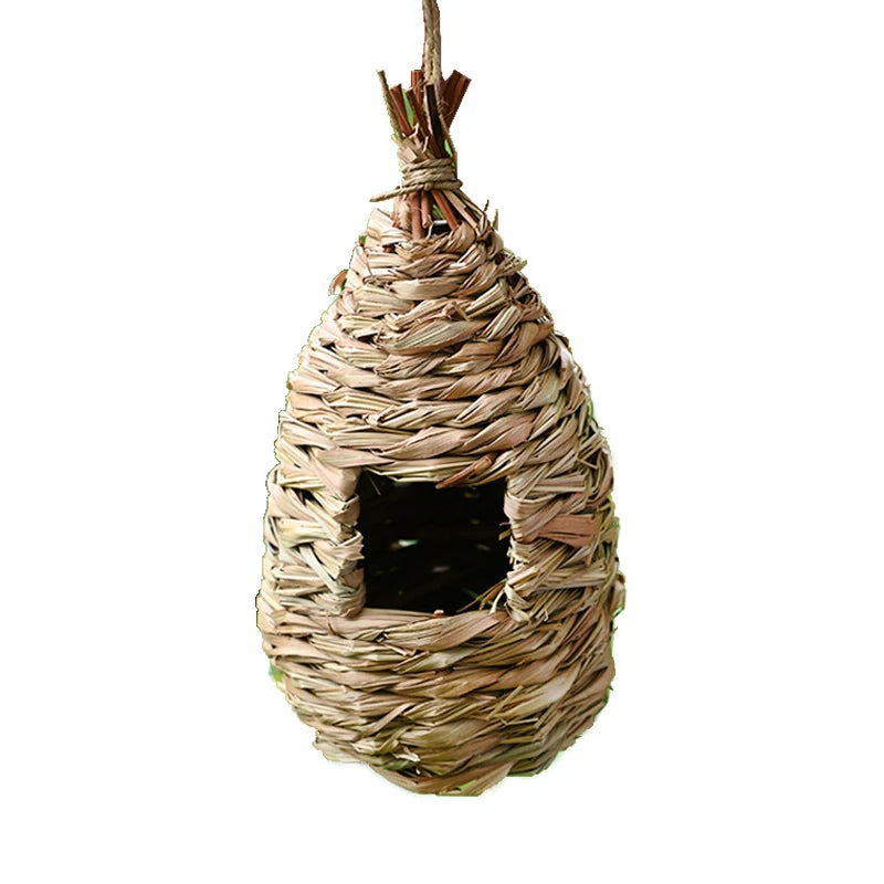 Handwoven Straw Bird Nest – Hanging Parrot Birdhouse Shelter Hanging Bird Nest Axl A1