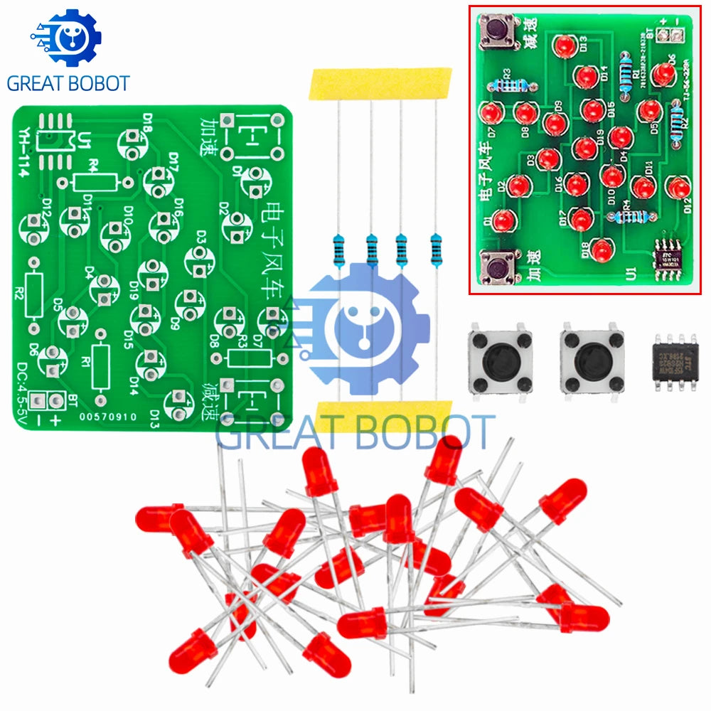Electronic Windmill DIY Soldering Kit – DC 5V Adjustable Speed Electronics DIY Kit Axl
