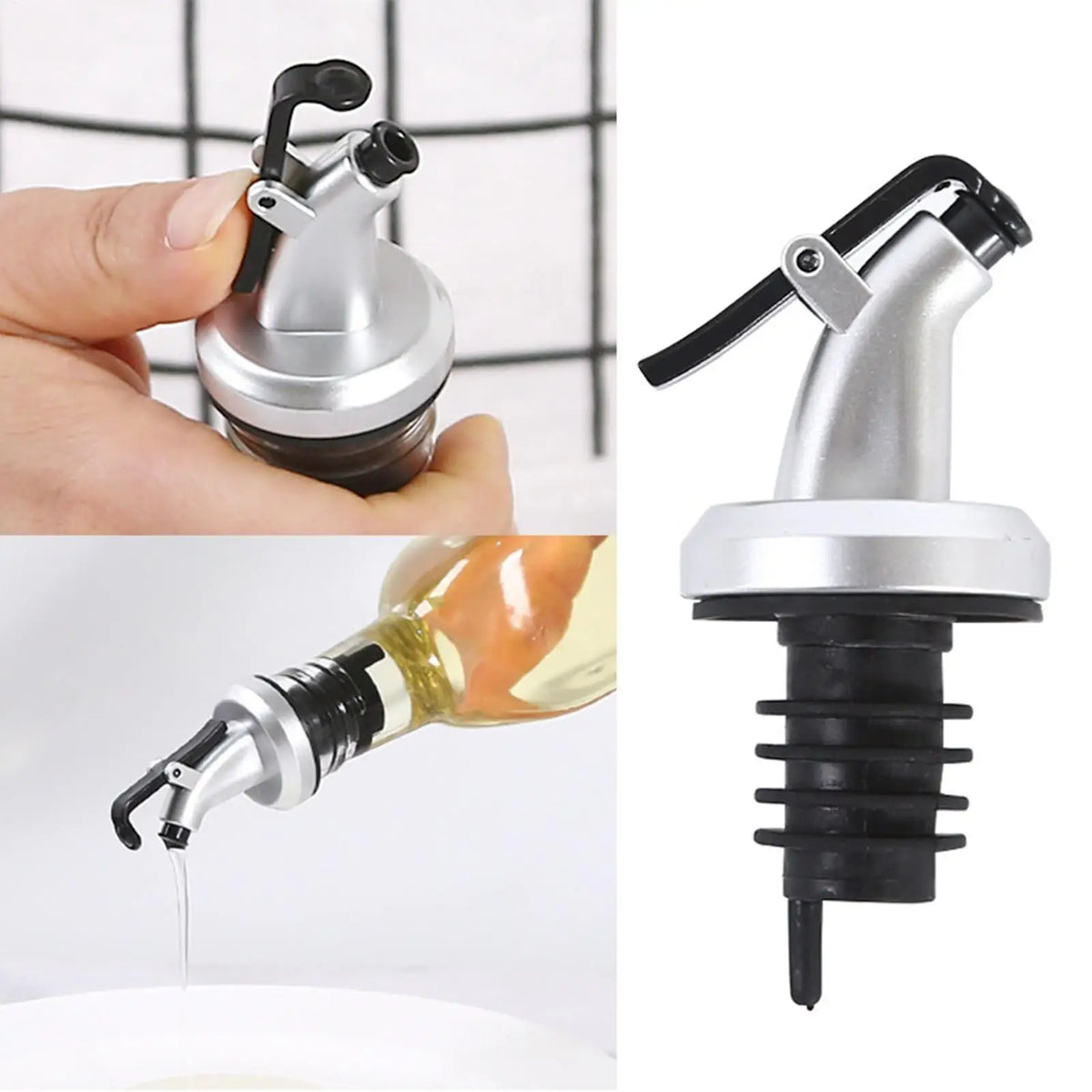 Leak-Proof Oil Bottle Pourer Spout – Olive Oil & Liquor Oil Bottle Pourer Axl
