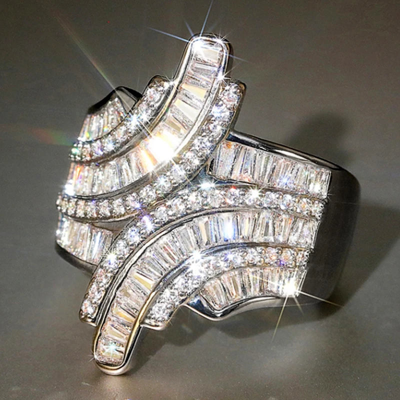 Huitan Cubic Zirconia Pave Ring – Wedding & Party Jewelry Fashion Ring Axl