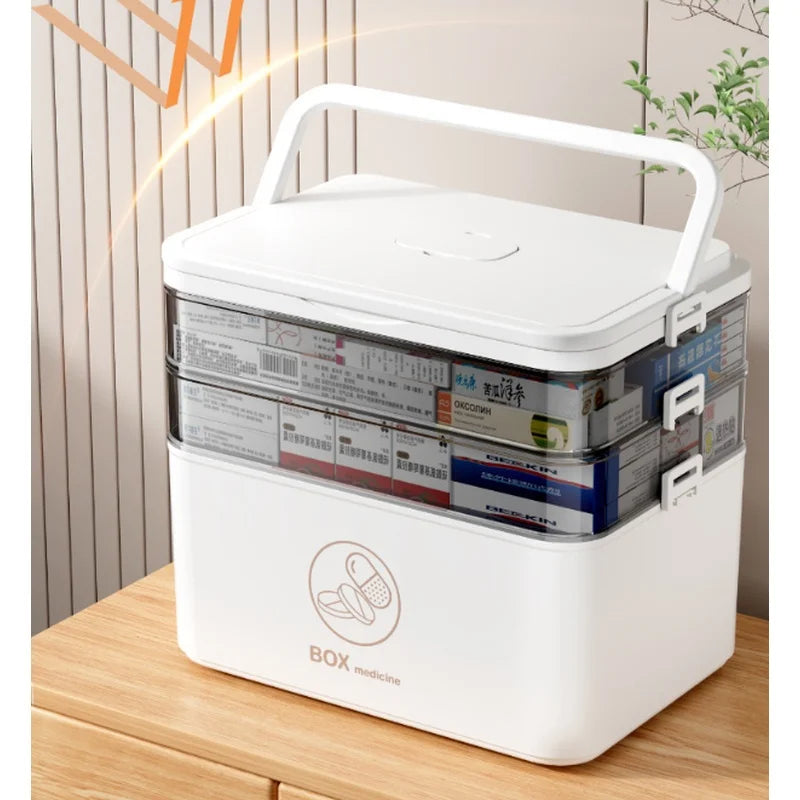 3-Tier Home Medicine Storage Box – Leak-Resistant Organizer Medicine Storage Box Axl
