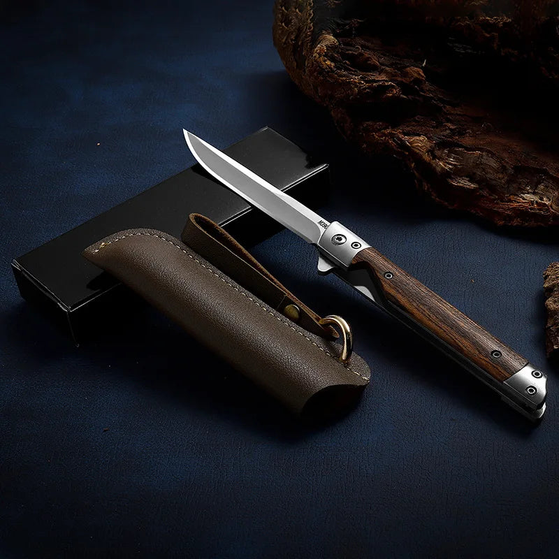 Stainless Steel Paring Knife – Sharp Laser Blade & Wood Handle Paring Knife Axl
