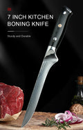 67-Layer Damascus Boning & Cleaver Knife Set – 7" & 5.5" Damascus Knife Set Axl 7 Boning Knife
