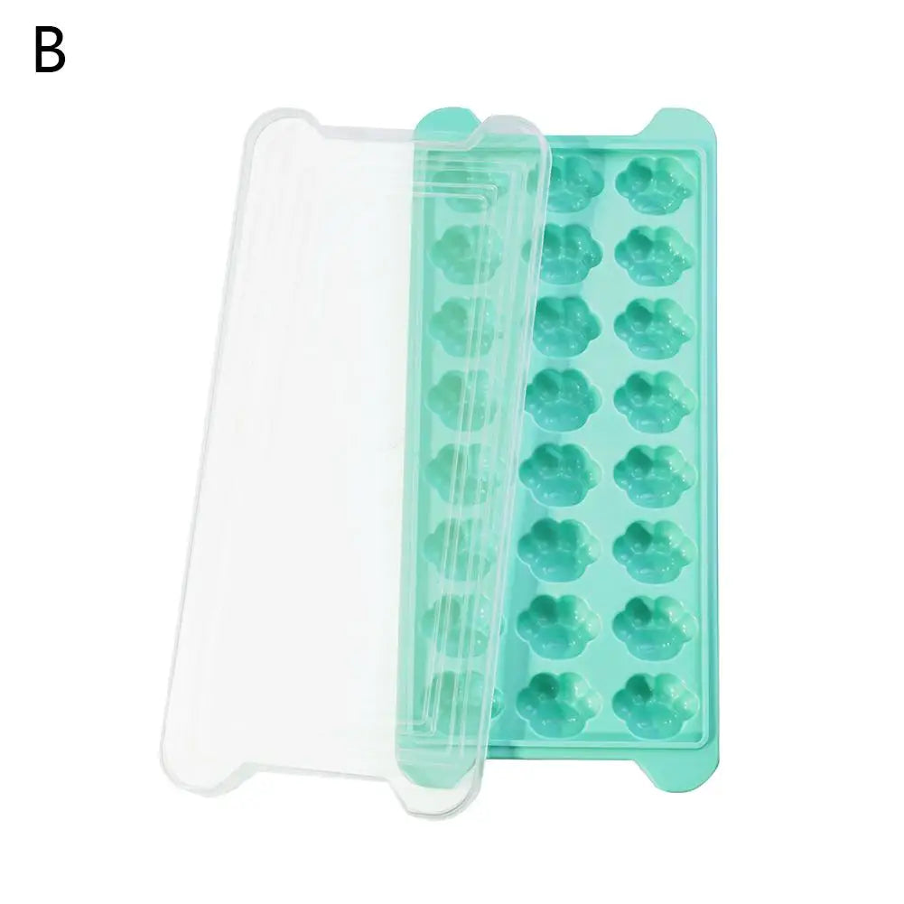 Silicone Ice Cube Tray with Lid – 14-Cube Stackable Mold Silicone Ice Tray Axl 01