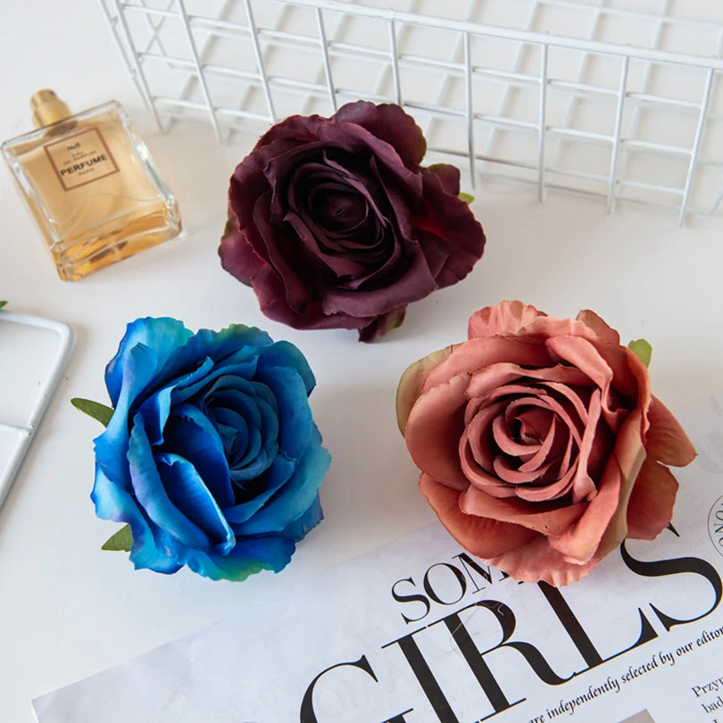 Silk Rose Artificial Flower Heads 10/20Pcs – Wedding & DIY Artificial Silk Flowers Axl
