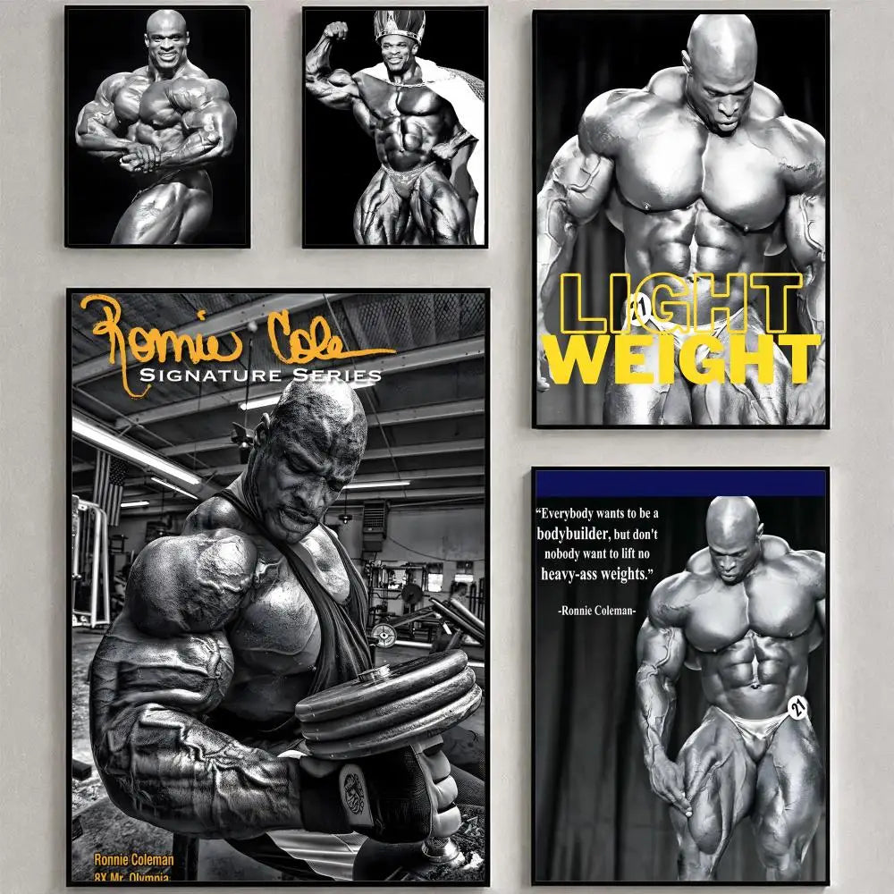 Ronnie Coleman HD Poster – Waterproof Sticky Wall Art Print Wall Art Poster Axl