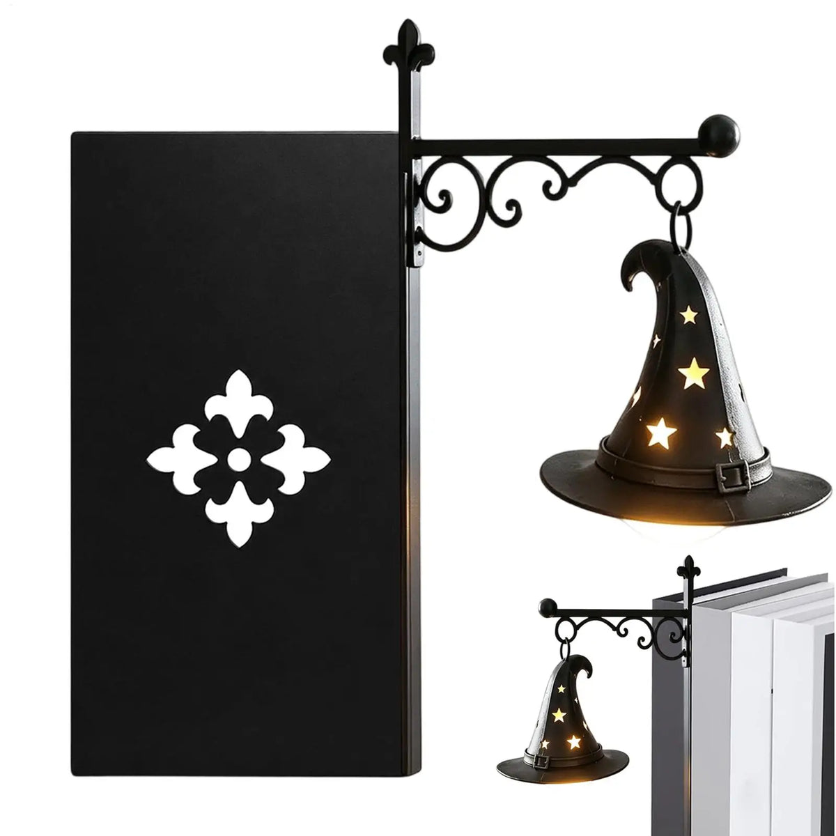 Halloween Bookshelf Lantern – Vintage Gothic Miniature Shelf Lamp Decorative Shelf Lamp Axl