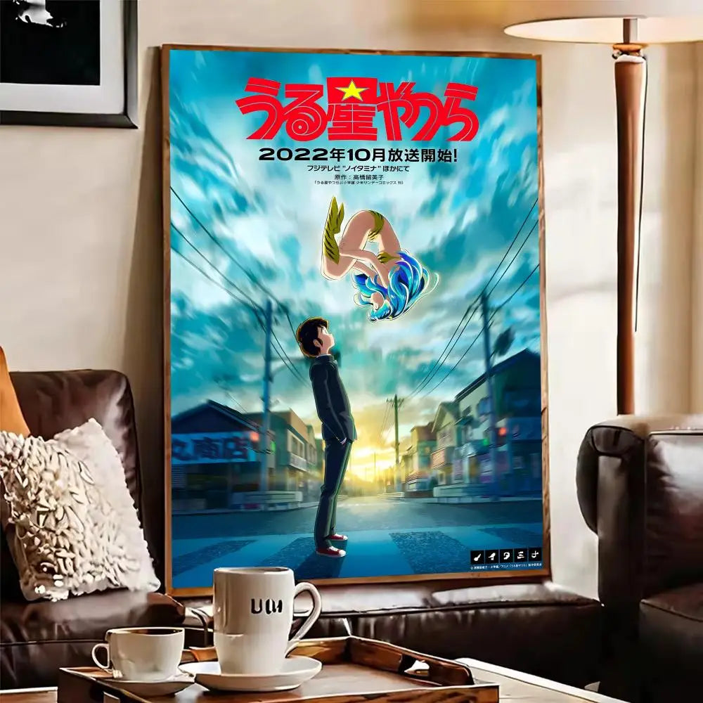 Urusei Yatsura Lum Anime Poster Sticker – Self-Adhesive Wall Art Anime Wall Sticker Axl