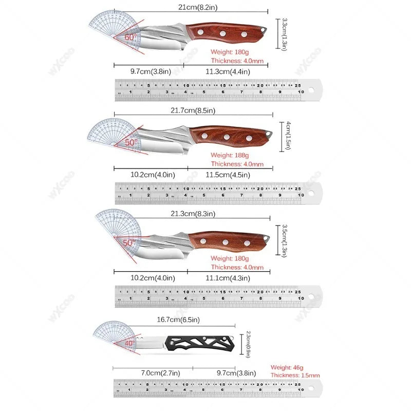 WXCOO Forged Kitchen Knife Set – Cleaver, Boning & Chef Knives Kitchen Knife Set Axl