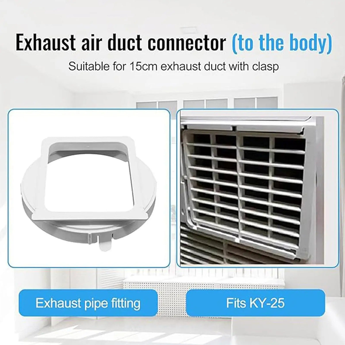 Square Vent Hose Adapter – Portable AC Exhaust Duct Connector AC Vent Adapter Axl