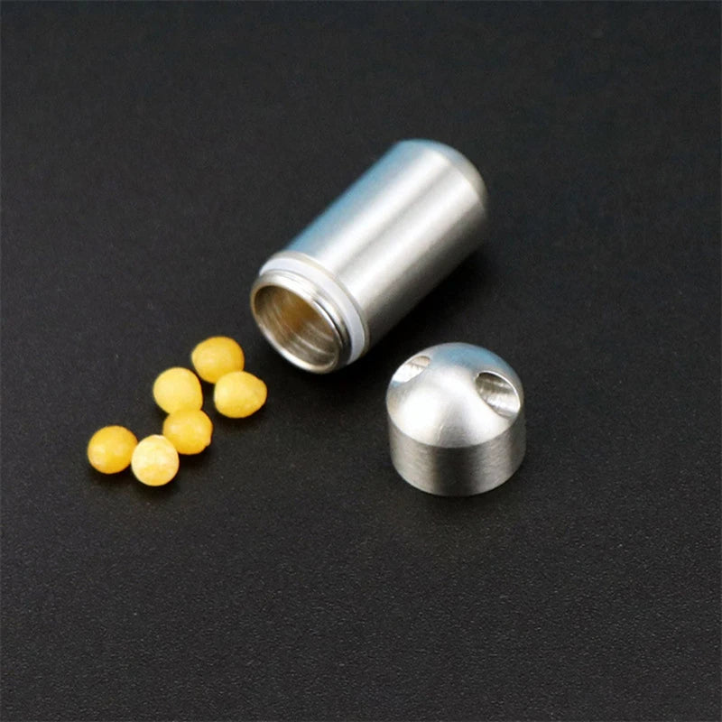 Stainless Steel Waterproof Pill Box – Mini EDC Capsule Case Pill Capsule Case Axl