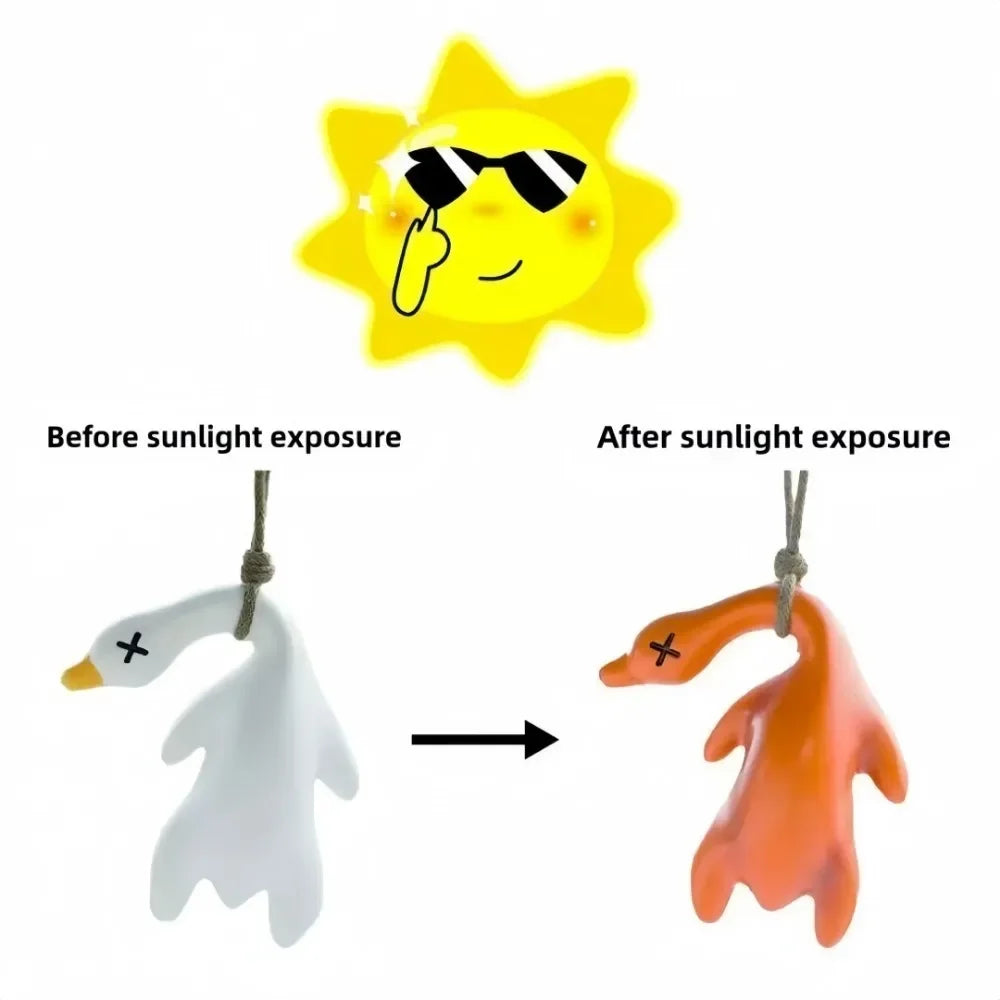 UV Color-Changing Roast Duck Car Mirror Pendant | Resin Car Mirror Pendant Axl