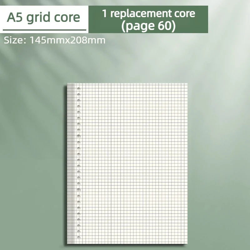 Transparent PP Loose-Leaf Binder Cover A4 A5 B5 – DIY Notebook Binder Cover Axl grid-A5-1pcs