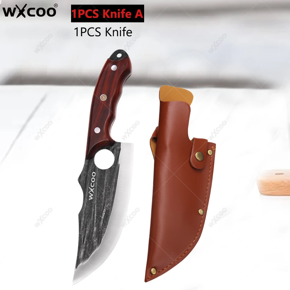 WXCOO Forged Stainless Steel Chef Knife Set with Cover Kitchen Knife Set Axl Knife A