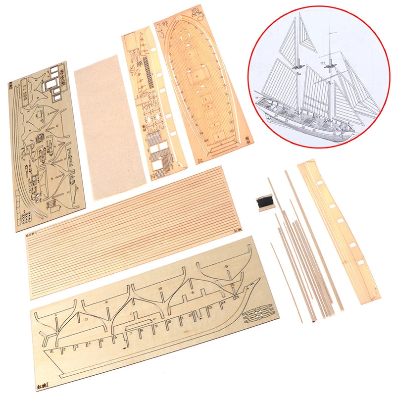 Halcon 1:100 Wooden Sailing Boat Model DIY Kit | Ship Build Wooden Ship Model Kit Axl one size