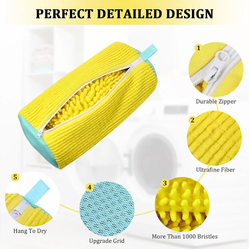 Shoe Laundry Bag – Soft Chenille Polyester Washer Protector Shoe Laundry Bag Axl
