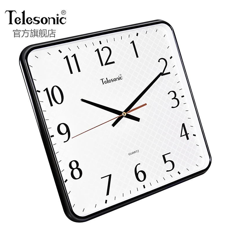 Modern Square Silent Wall Clock – 14" Large Living Room Decor Silent Wall Clock Axl