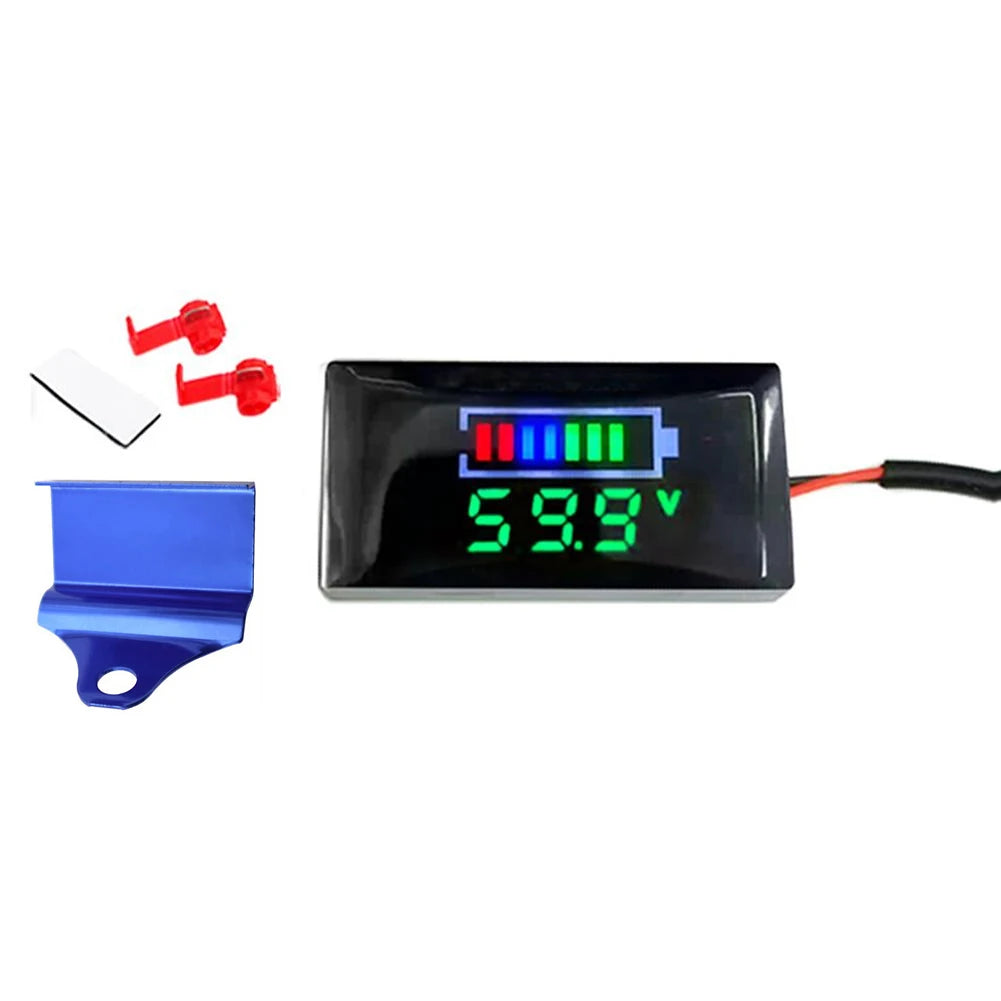 Mini LED Digital Voltmeter DC 12V–150V | Motorcycle & EV Digital Panel Voltmeter Axl Bracket blue green China Mainland