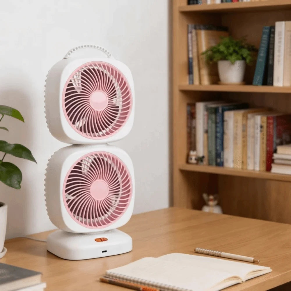 Mini Double-Layer Wireless Air Circulation Fan – 350° Rotation Desk Air Circulation Fan Axl