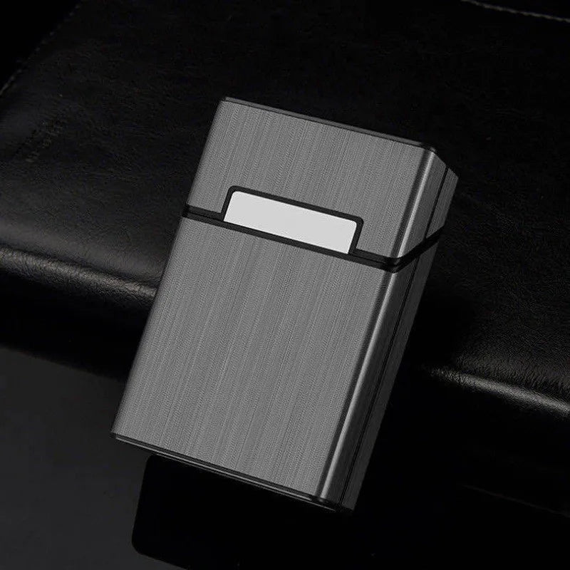 Portable Aluminum Cigarette Case – 20 King Size Holder Box Cigarette Case Axl black