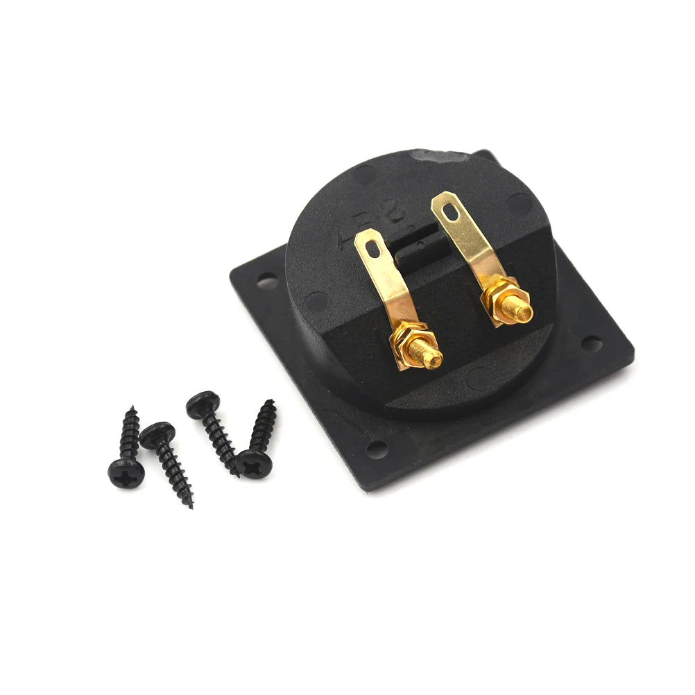 Square Double Binding Post Speaker Terminal Cup – Gold & Black Speaker Terminal Cup Axl