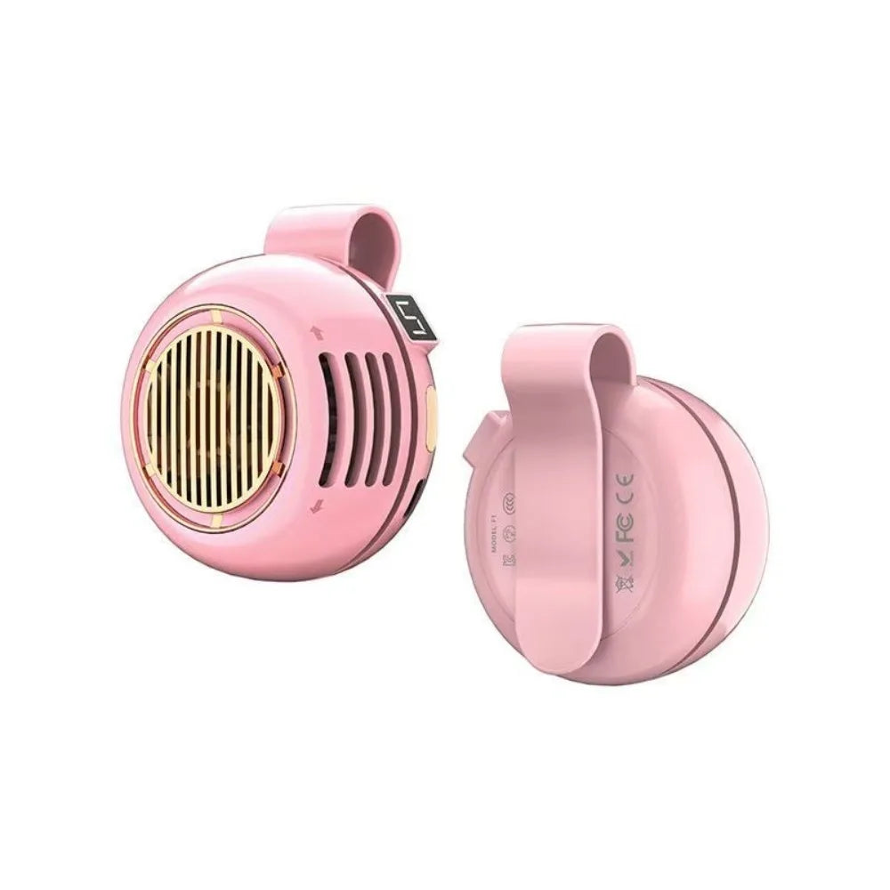 5-Speed Clip-On Waist Fan – USB Rechargeable Portable Mini Fan Portable Clip-On Fan Axl Pink