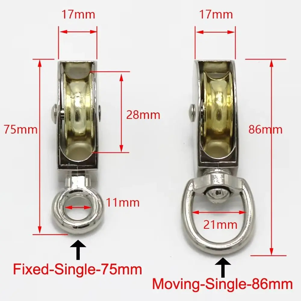 Zinc Alloy Moving Pulley Single & Double Sheave 43/58/86mm Metal Sheave Pulley Axl