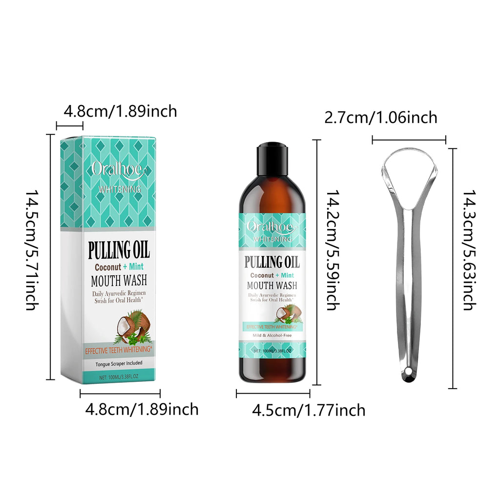 Coconut Mint Oil Pulling Mouthwash 100ml – Alcohol-Free Oral Care Oil Pulling Mouthwash Axl