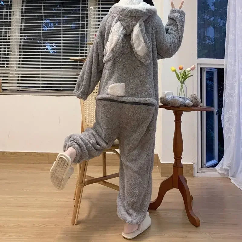 Women's Bunny Hooded Kigurumi Onesie – Kawaii Winter Pajamas Kigurumi Onesie Pajamas Axl