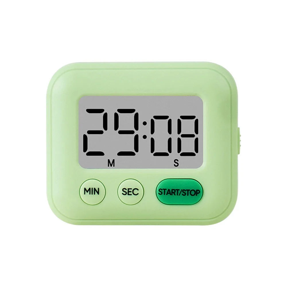 Digital LCD Kitchen Timer – Mute & Loud Alarm, 24-Hour Clock Digital Kitchen Timer Axl Light green
