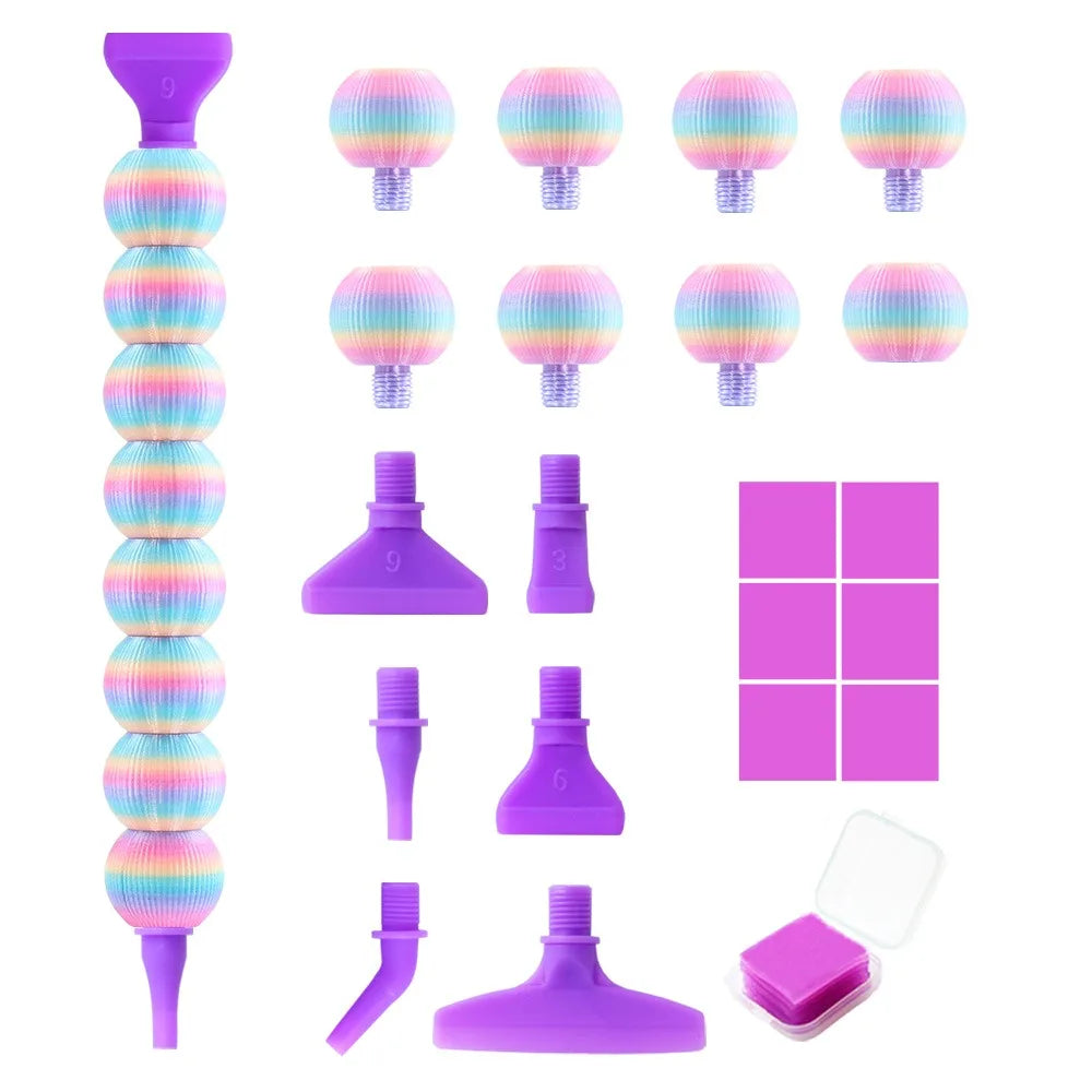 5D Diamond Painting Pen Kit – 12 Pen Tips & Clay Included Diamond Painting Tool Axl Multicolor2-6Tips