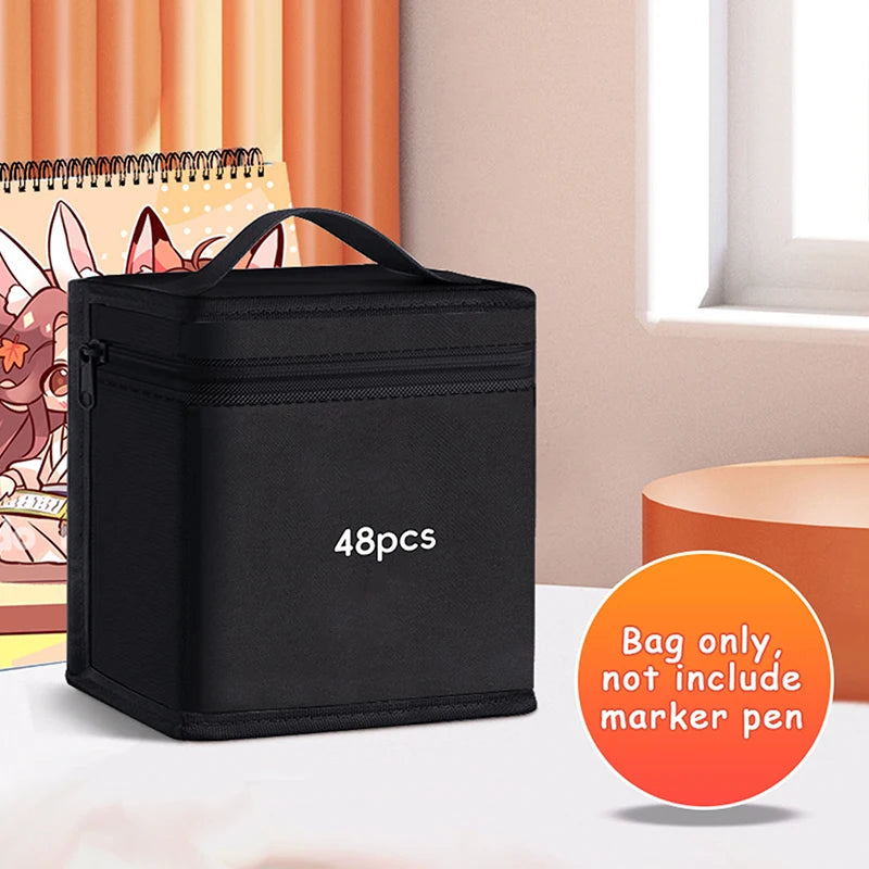 120-Slot Marker Pen Storage Bag | Large Canvas Roll-Up Organizer Marker Pen Organizer Axl 48