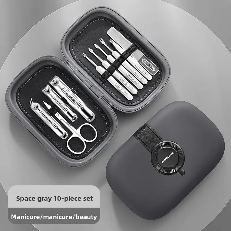 Stainless Steel Nail Clipper Kit – Manicure & Pedicure Set Nail Care Kit Axl New10Set-Space-like