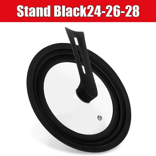 Silicone Universal Pan Lid – Tempered Glass Cookware Cover Cookware Lid Axl Stand Black24-26-28