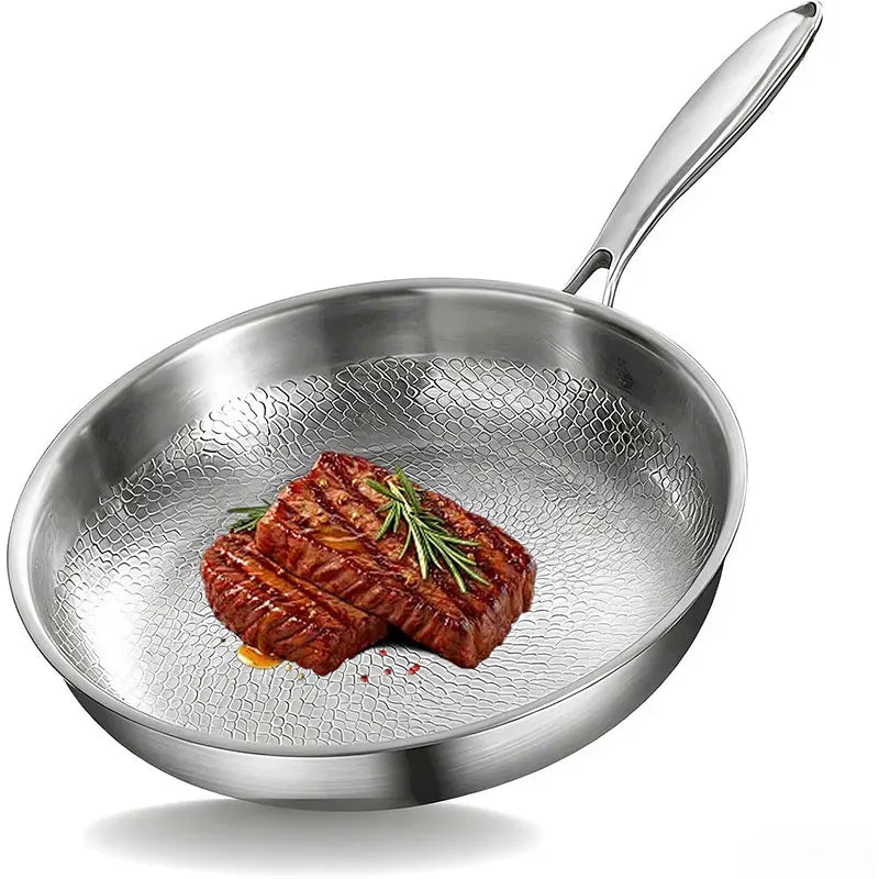 Tri-Ply Stainless Steel Frying Pan Set 10" 11" 12" Skillet Stainless Steel Skillet Axl