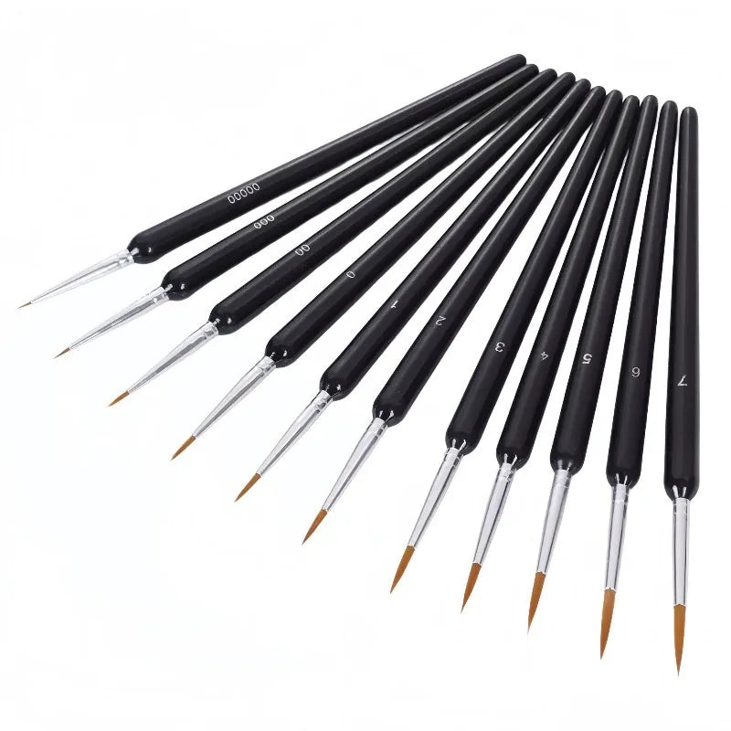 Miniature Paint Brush Set – Fine Detail Nylon Brushes 3/5/6pc Miniature Paint Brush Set Axl