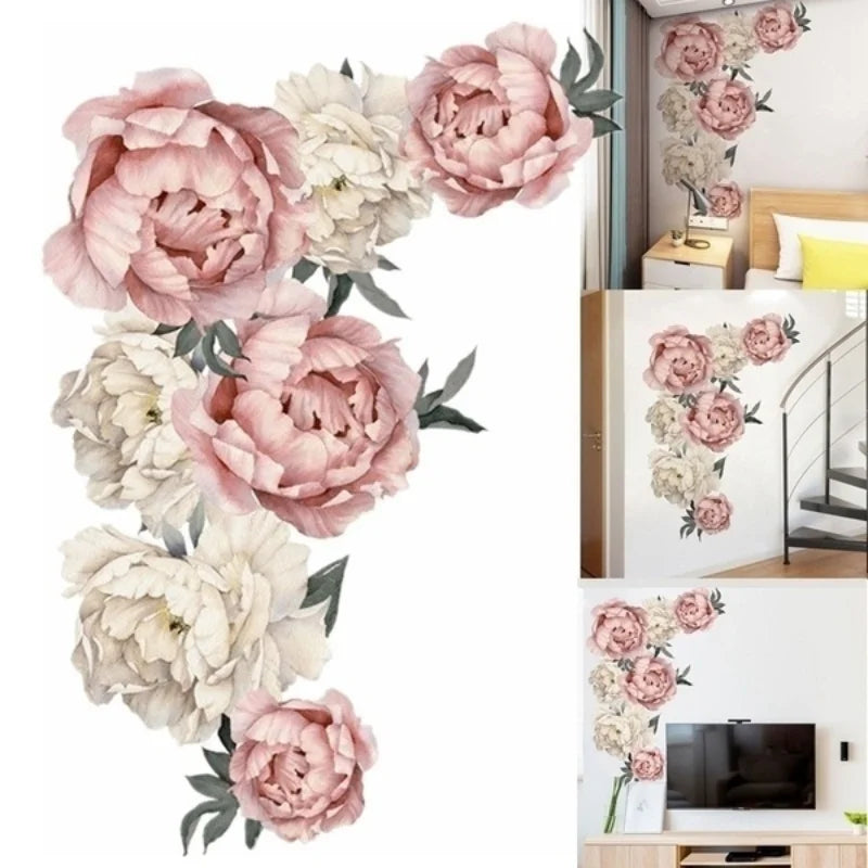 3D Peony Flower Wall Sticker | Floral Room Décor 40×60cm Wall Sticker Axl Pink