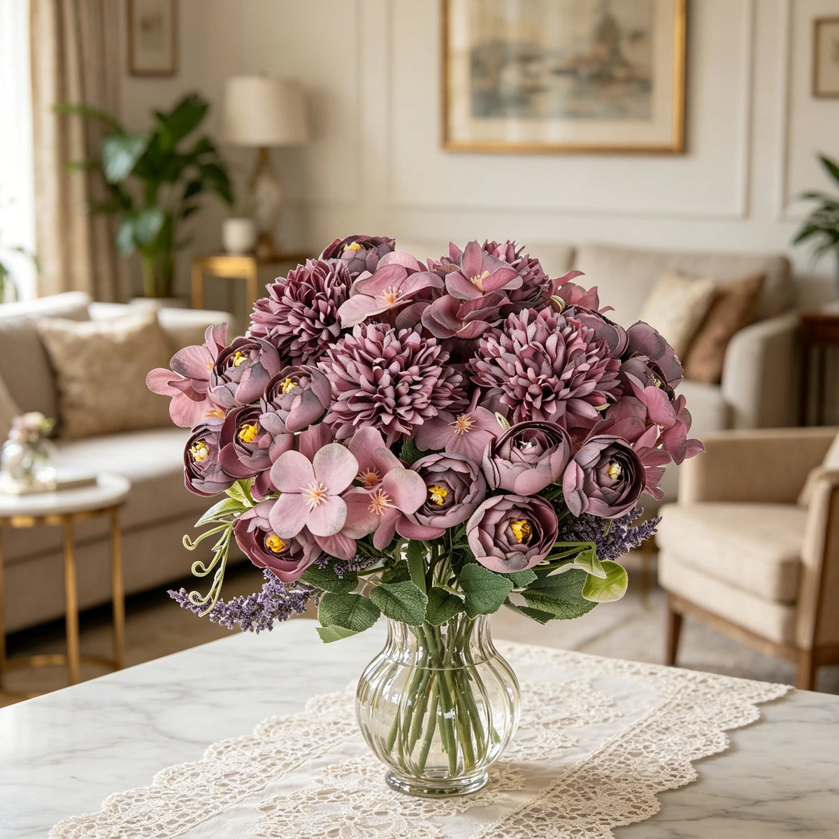 Silk Hydrangea Rose Bud Artificial Flowers – Wedding & Home Décor Artificial Silk Flowers Axl