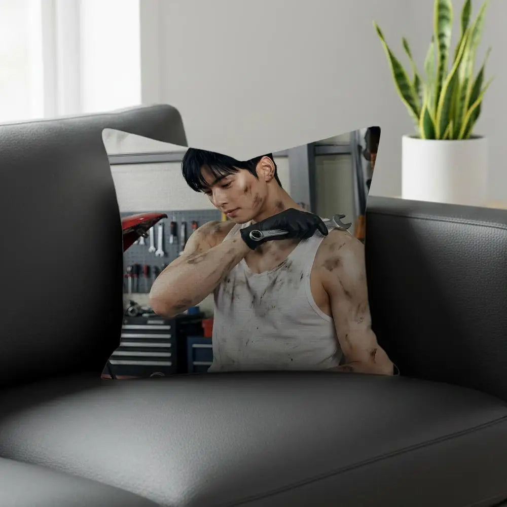 Kpop Singer Linen Cushion Cover | Sofa & Bedroom Decor Linen Cushion Cover Axl White3 30X30cm