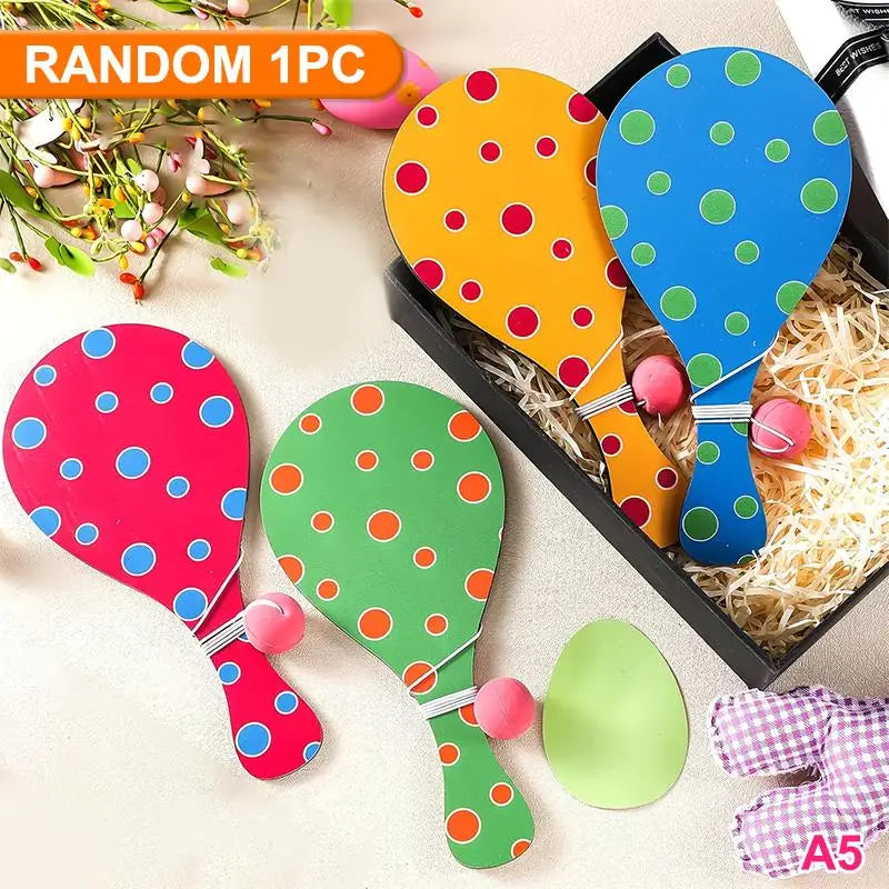 Wooden Paddle Ball Set – Elastic String Hand-Eye Coordination Toy Paddle Ball Toy Axl A5