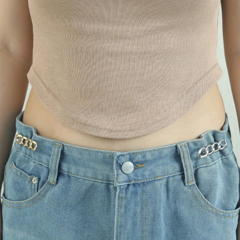 Adjustable Waist Tightener Clip – Metal Snap Button for Jeans Waist Adjuster Clip Axl
