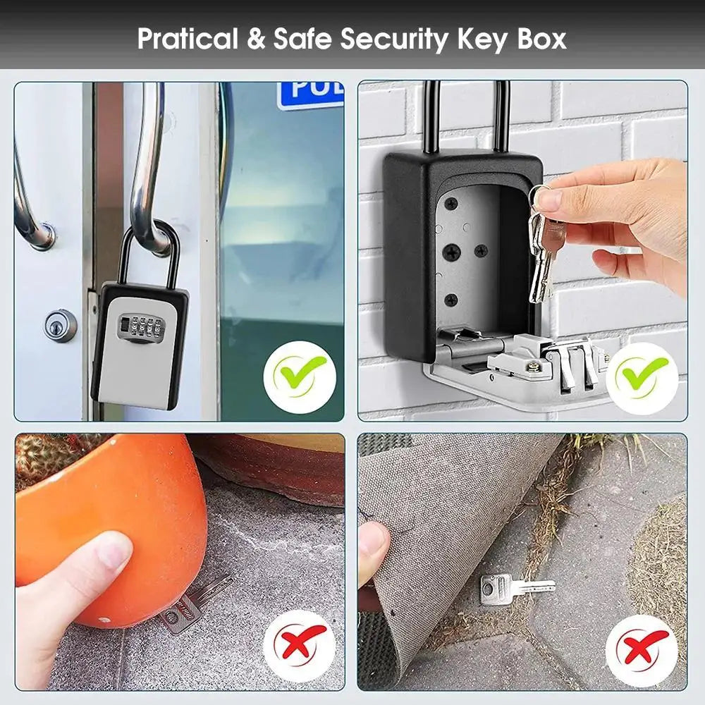 Wall Mounted Key Lock Box – 4-Digit Weatherproof Key Safe Key Lock Box Axl