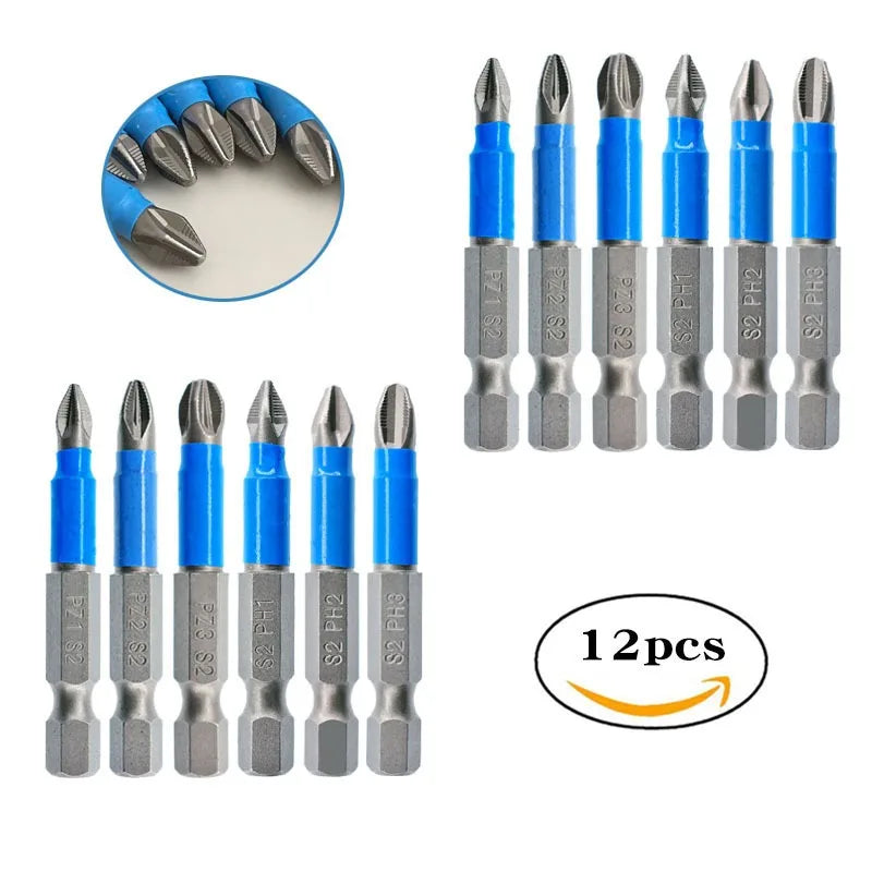 12-Piece 1/4" Magnetic Screwdriver Bit Set – PH & PZ Impact Bits Screwdriver Bit Set Axl
