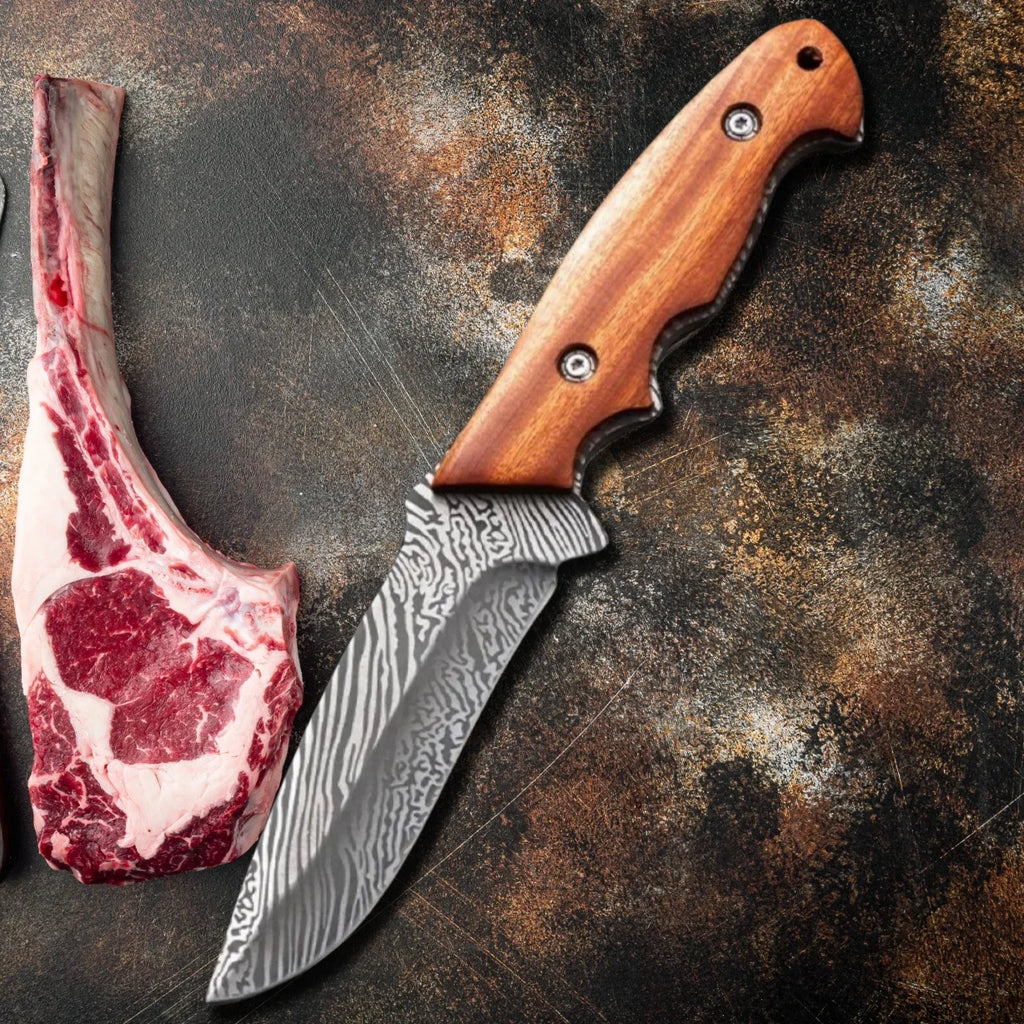 Damascus Pattern Kitchen Knife – D2 Steel Multi-Purpose Boning Multi-Purpose Kitchen Knife Axl